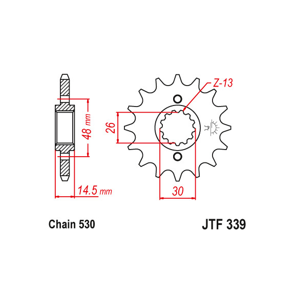 Zębatka przód 18Z JTF339.18 Honda CB 750 1100 1300