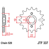 Zębatka przód 14Z JTF337.14 Honda CB 250 CR 250 450 480 500