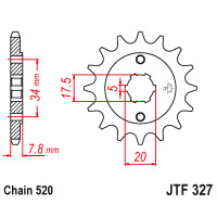 Zębatka przód 14Z JTF327.14 Honda CRM 125 NSR 125 VT 125 XL 125