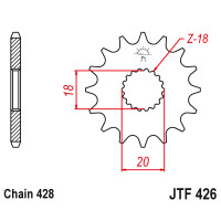 Zębatka przód 14Z JTF426.14 Suzuki DR 125 EN 125 GN 125 RM 125