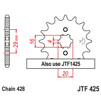 Zębatka przód 17Z JTF425.17