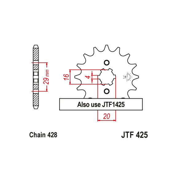 Zębatka przód 17Z JTF425.17