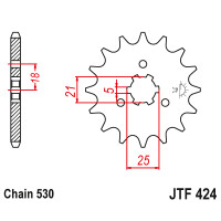 Zębatka przód 15Z JTF424.15 Kawasaki Z 250 Suzuki GT 380 750 Yamaha XS 250