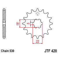 Zębatka przód 15Z JTF420.15 Suzuki GT 500 76-79
