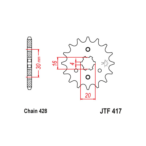 Zębatka przód 14Z JTF417.14