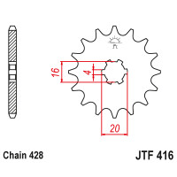 Zębatka przód 13Z JTF416.13 Suzuki GT 125 RM 85 Yamaha YZ 80