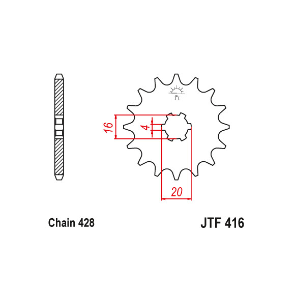 Zębatka przód 13Z JTF416.13 Suzuki GT 125 RM 85 Yamaha YZ 80