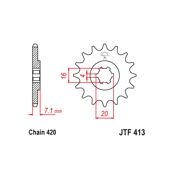 Zębatka przód 14Z JTF413.14