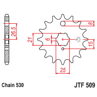 Zębatka przód 15Z JTF509.15