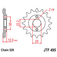 Zębatka przód 15Z JTF495.15 Ducati Paso 750 86-90 Sport 750 88-90