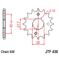 Zębatka przód 15Z JTF436.15 Suzuki RGV 250 89-90
