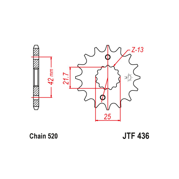 Zębatka przód 15Z JTF436.15 Suzuki RGV 250 89-90