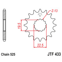Zębatka przód 16Z JTF433.16 Suzuki TS 250 79-81
