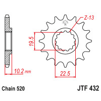 Zębatka przód 13SC JTF432.13SC Suzuki DR 250 RM 250 RMX 250 TS 250