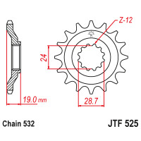 Zębatka przód 17Z JTF525.17 Kawasaki ZX 1000 (ZX-10) 88-90