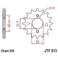 Zębatka przód 15Z JTF513.15 Kawasaki GPX 600 Suzuki GS 550 GSF 650 1200