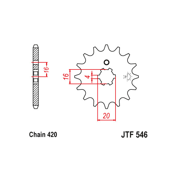 Zębatka przód 12Z JTF546.12 Yamaha YZ 60 81