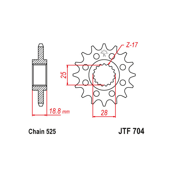 Zębatka przód 15Z JTF704.15 Aprilia Tuono V4 1100 15-16