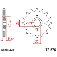 Zębatka przód 19Z JTF576.19 Yamaha XT 350 85-95