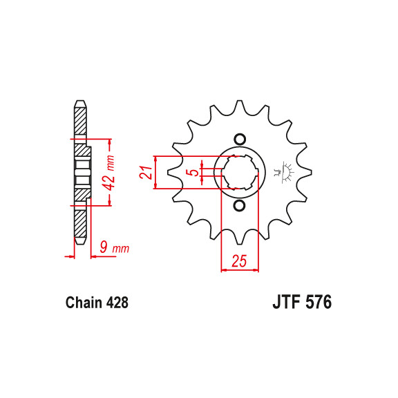 Zębatka przód 19Z JTF576.19 Yamaha XT 350 85-95