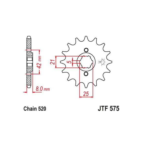 Zębatka przód 14Z JTF575.14 Yamaha TT 350 86-95 TT 600 85-93