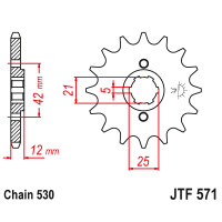 Zębatka przód 16Z JTF571.16 Yamaha FZ 600 XJ 550 600 XS 400 YX 600