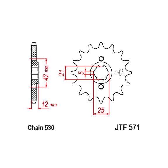 Zębatka przód 16Z JTF571.16 Yamaha FZ 600 XJ 550 600 XS 400 YX 600