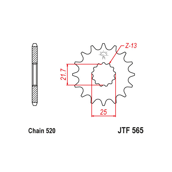 Zębatka przód 16Z JTF565.16 Suzuki GS 500 Yamaha DT 400 XT 500
