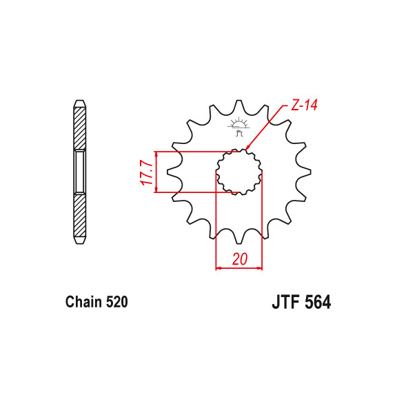 Zębatka przód 12Z JTF564.12