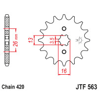 Zębatka przód 12Z JTF563.12 Suzuki RM 50 TS 50 Yamaha RD 50 DT 50 TY 50