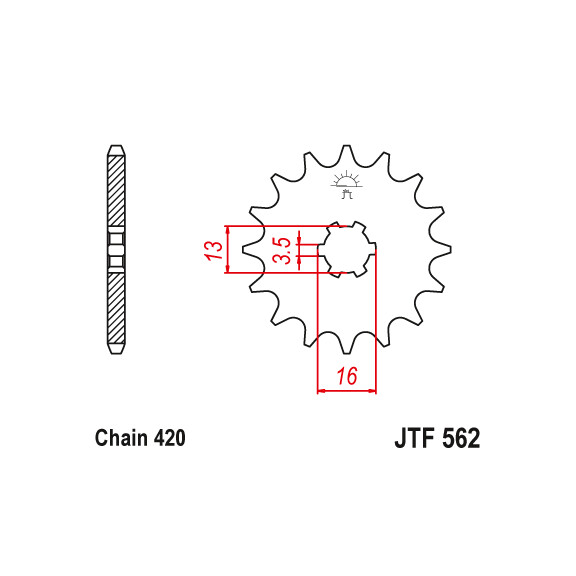 Zębatka przód 10Z JTF562.10 Kawasaki KFX 50 03-05 Suzuki LT-A 50 02-05