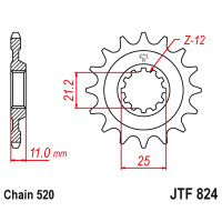 Zębatka przód 16Z JTF824.16 Husqvarna SM 570 610 SMR 630