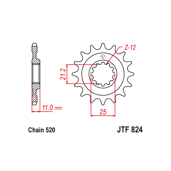 Zębatka przód 16Z JTF824.16 Husqvarna SM 570 610 SMR 630