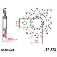 Zębatka przód 12Z JTF823.12 Husqvarna CR 125 240 WR 125