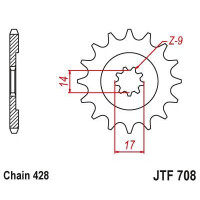 Zębatka przód 13Z JTF708.13 Cagiva Mito 50 Prima 50 Super City 50