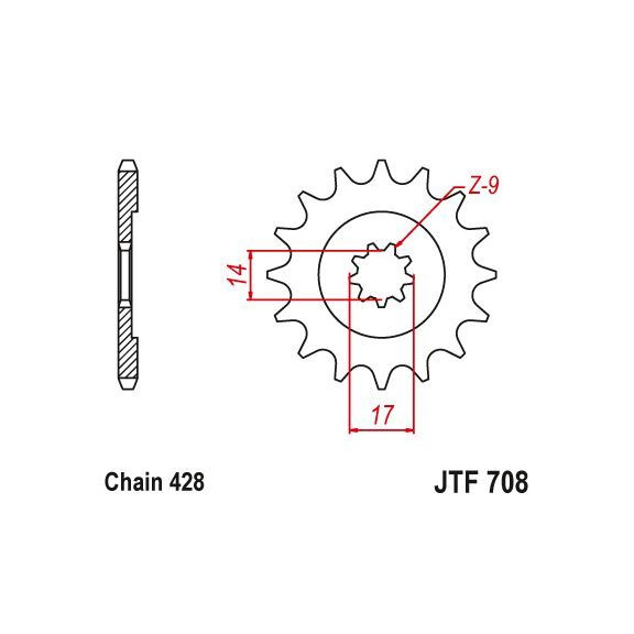 Zębatka przód 13Z JTF708.13 Cagiva Mito 50 Prima 50 Super City 50
