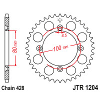 Zębatka tylna 50Z JTR1204.50 Honda CRF 100 04-13 XR 100 85-03