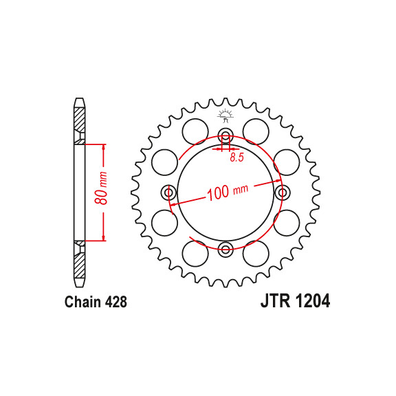 Zębatka tylna 50Z JTR1204.50 Honda CRF 100 04-13 XR 100 85-03