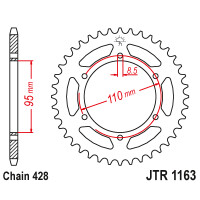 Zębatka tylna 45Z JTR1163.45 Cagiva Elefant 125 84-88 WSXT 125 83-84