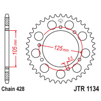 Zębatka tylna 50Z JTR1134.50 Derbi Senda 125 Yamaha XT 125 Malaguti X3M 125