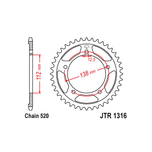 Zębatka tylna 41Z JTR1316.41 Honda CB 500 13-16 CBR 500 13-16