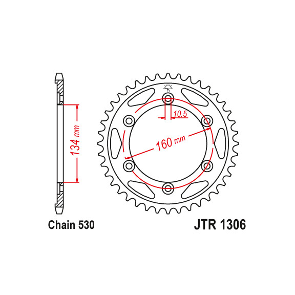 Zębatka tylna 42Z JTR1306.42 Honda CBR 1000 06-16 CBR 900 00-01