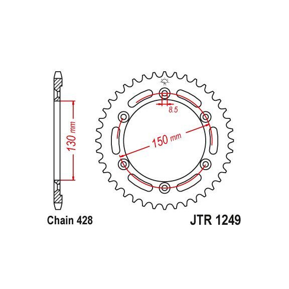 Zębatka tylna 51Z JTR1249.51 Honda XLR 125 R 98-00