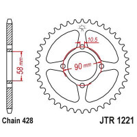 Zębatka tylna 44Z JTR1221.44 Honda CBR 125 11-17