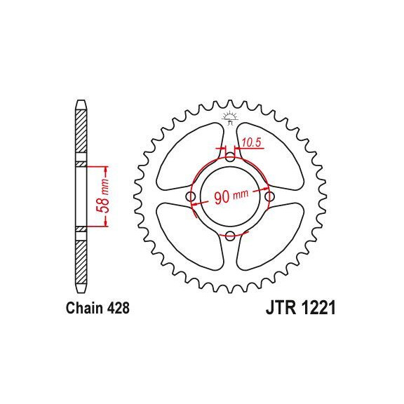 Zębatka tylna 44Z JTR1221.44 Honda CBR 125 11-17