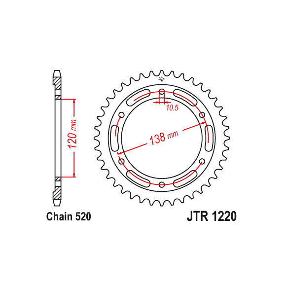 Zębatka tylna 38Z JTR1220.38 Honda CBR 250 R 11-15