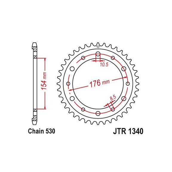 Zębatka tylna 43Z JTR1340.43 Honda VFR 750 90-97 VFR 800 98-14
