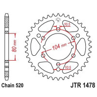 Zębatka tylna 43Z JTR1478.43