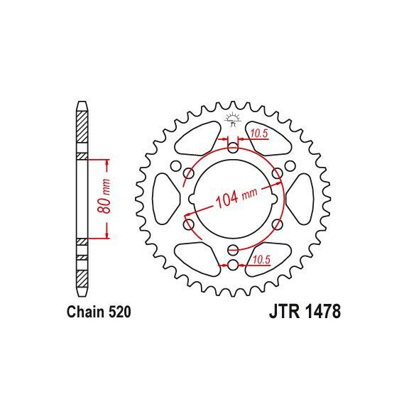 Zębatka tylna 43Z JTR1478.43