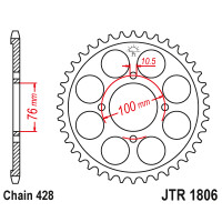 Zębatka tylna 47Z JTR1806.47 Suzuki RG 125 92-96